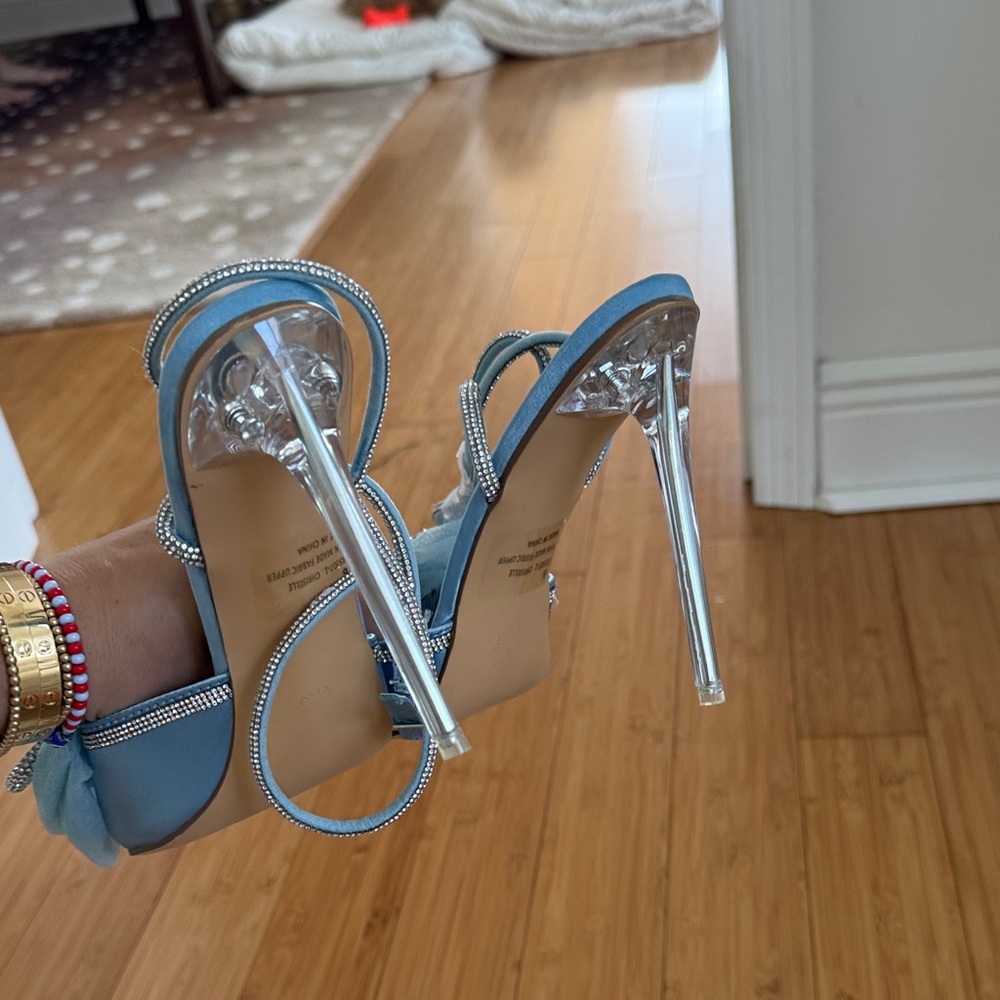 EGO Blue Heels with Rhinestone Bow - Picture 3 of 4